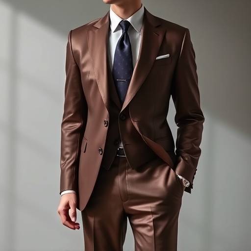 A luxurious silk blend suit with a distinctive sheen
